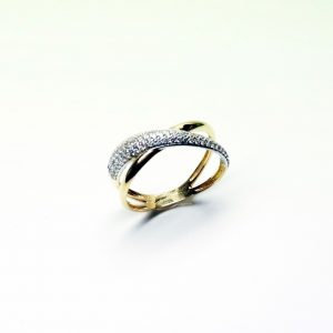 18 Karaat wit/geel goud  /  Zirkonium